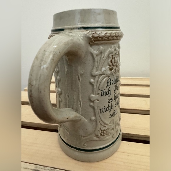 Antique 19thc Stoneware German Beer Stein Tankard Vessle Trompeter Von Sackingen - Picture 7 of 8